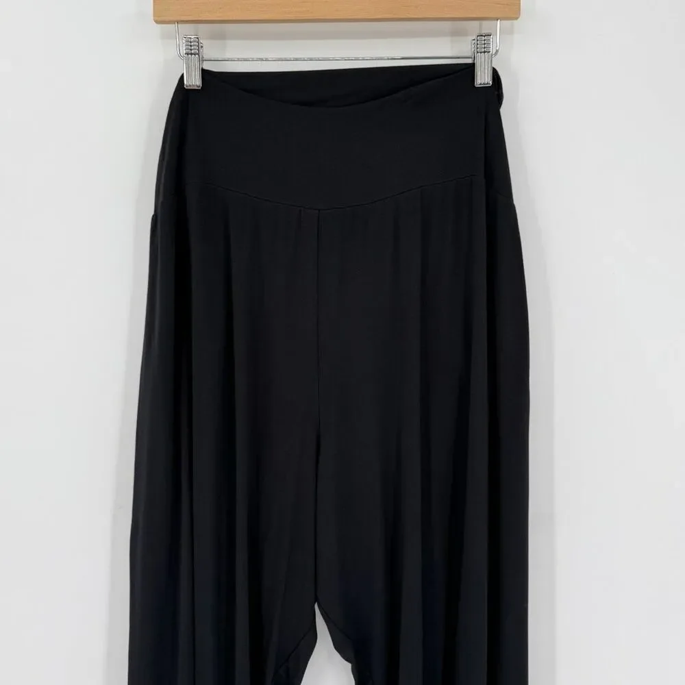Athleta Release Pant Black‎ XL Modal Wrap Front Split Leg Yoga Lounge Pants